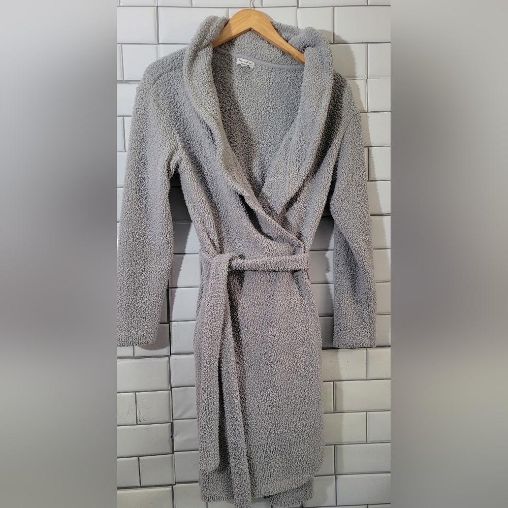 Love, Fire Ladies Long Sleeve Medium Weight Midi Style Robe Pockets Color Gray S